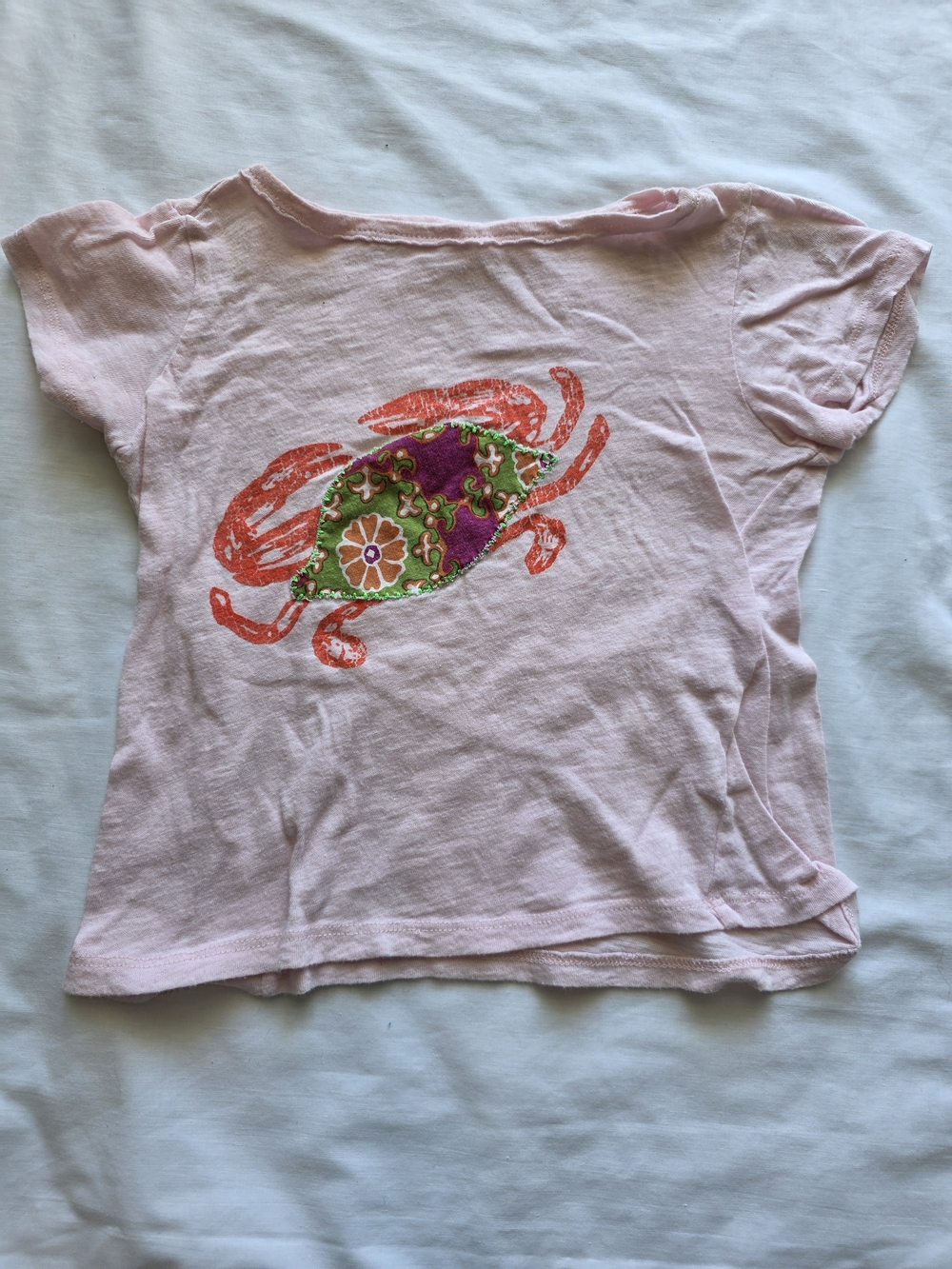 Crewcuts Pink Short Sleeve Tee with Colorful Crab Graphic